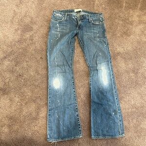 Vintage low rise paper denim jeans